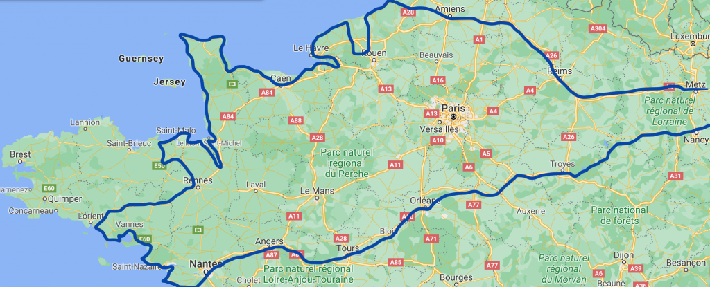 Route Normandie und Bretagne