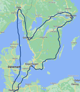 Route Skandinavien 